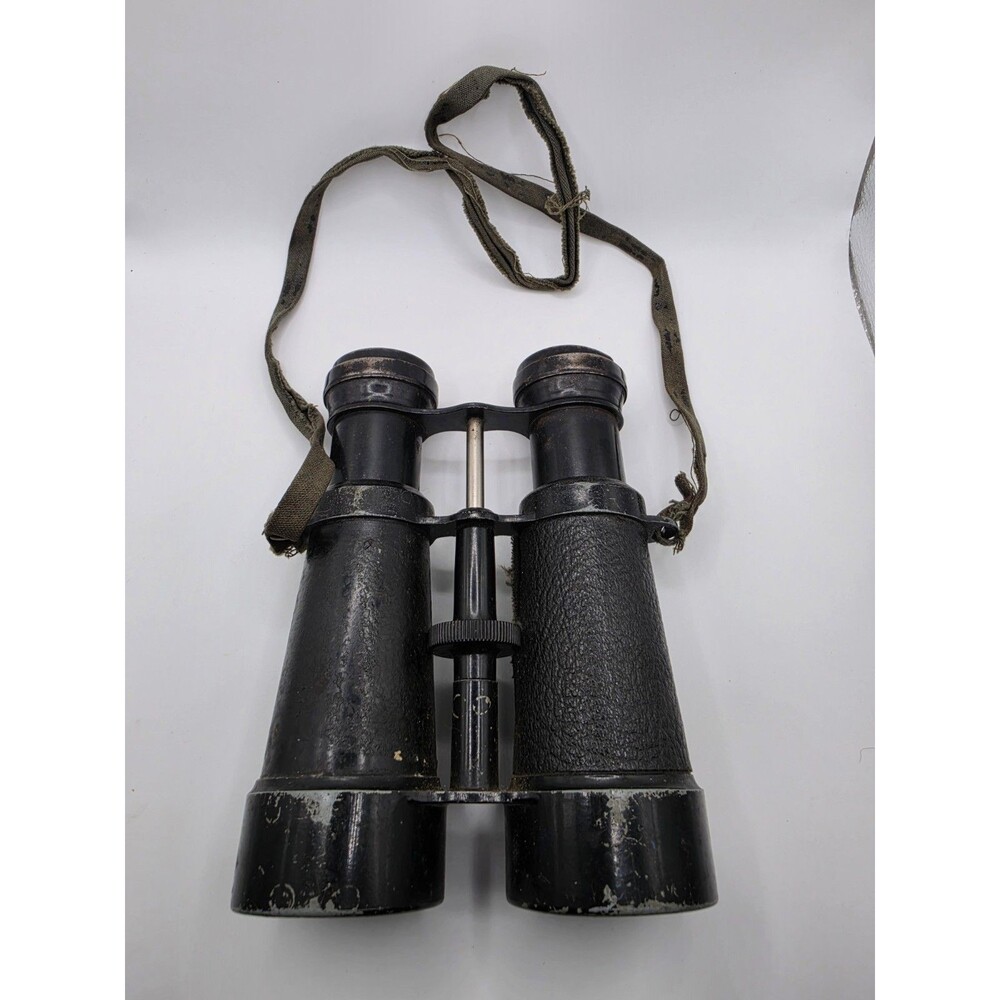 Vintage Made in USA Porro Prism Binoculars Center Focus Black Military Style